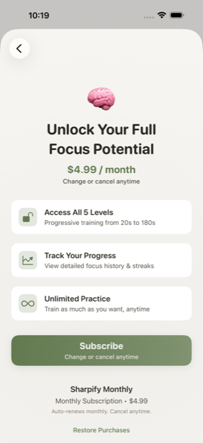Sharpify Monthly subscription